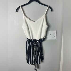 Francesca’s size small black and white striped romper